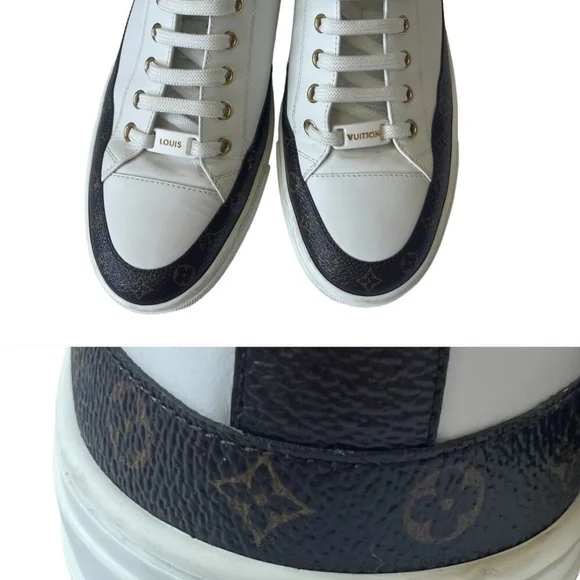 Louis Vuitton White Leather Sneakers - Picture 4 of 11